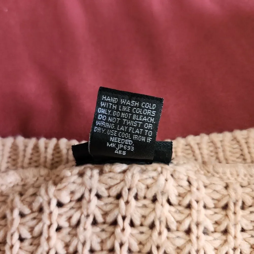 Rue21 Striped Knit Sweater Large Peach Navy High Low Hem Crew Neck Preppy Y2K - Picture 8 of 8